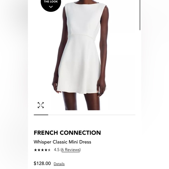 French Connection Whisper Classic Mini Dress - Summer White - 4
